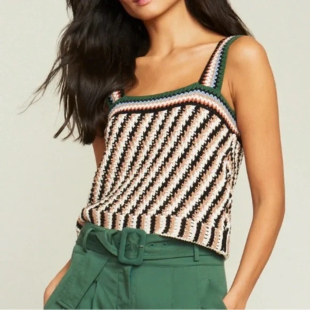 Veronica Beard Livina Crochet Tank, Size XS